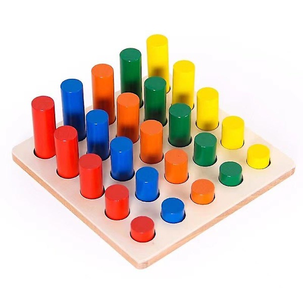 Träsorteringsspel Staplingsleksak Färgade geometriska block Montessori Sensoriskt leksak 25pcs A