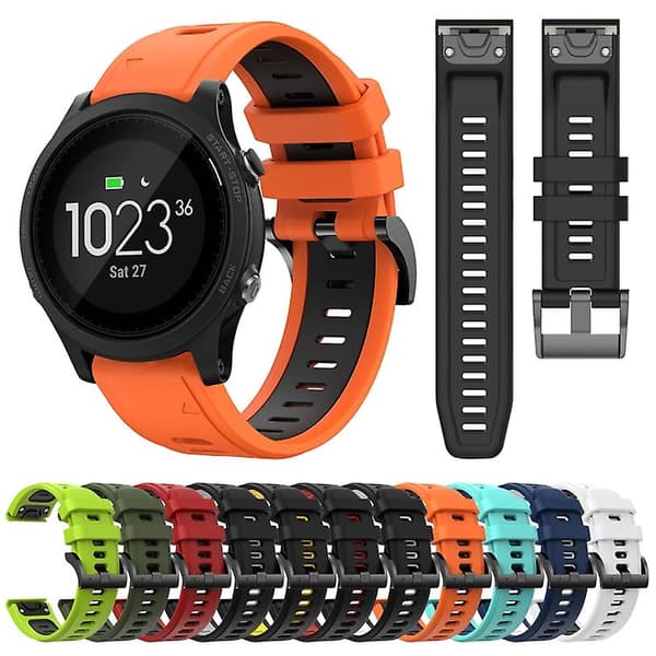 För Garmin Forerunner 935 22mm Tvåfärgad watch i silikon White-Black