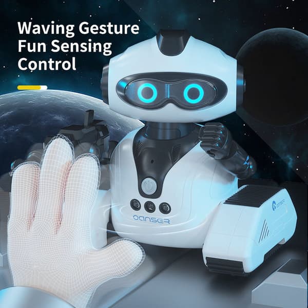 Fjärrkontroll Emo Robot Leksak med Musik och LED-ögon RC Intelligent Walking Dancing