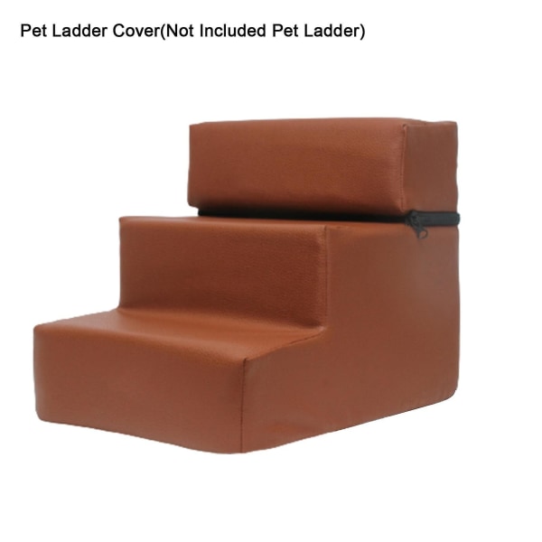 Stigebetræk til kæledyr aftageligt, komfortabelt imiteret læder Skridsikret hunderampetrappe etui til hvalp Coffee 2