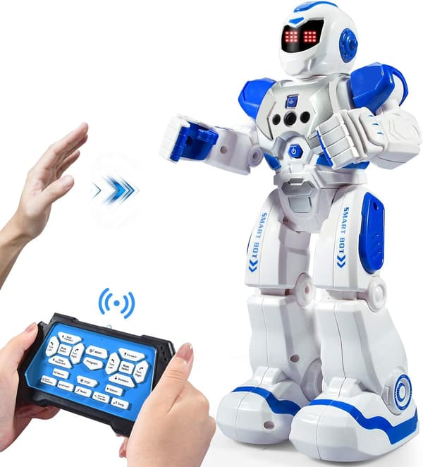 Fjernbetjent robot til børn - Intelligent programmerbar robot med infrarød controller - Blå