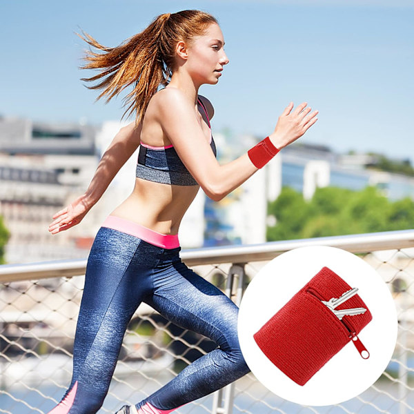 6 stycken fick-armbandspengar - Blixtlåst sportarmbandspåse för utomhussporter