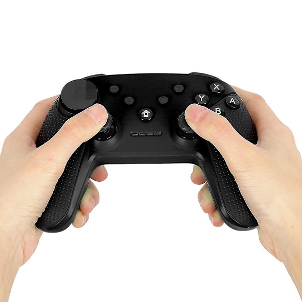 Trådløs Bluetooth 6-akset spilmaskine Gamepad-controller med vibration til Switch uden NFC-funktion sort