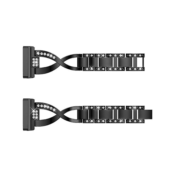 För Fitbit Versa 3 / Sense Universal Diamond Metal Watch Band Black