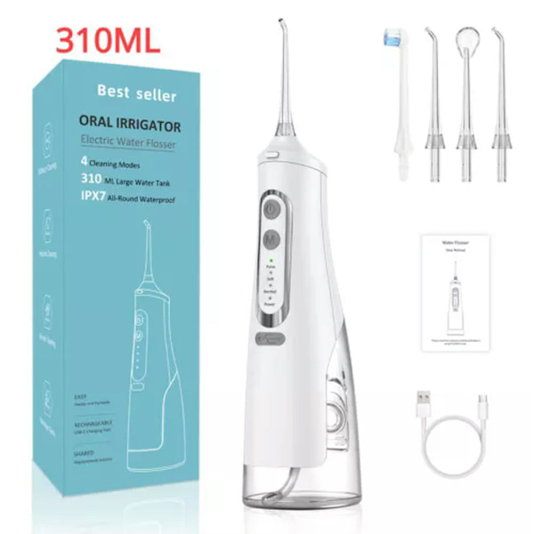 Oral Irrigator Bärbar Tandvattenstråle 310Ml IPX7 M209 Vit