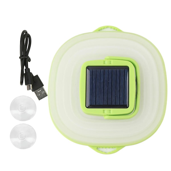 Innendørs natt LED-lampe utendørs camping fleksibel IP65 solenergi 3 nivåer dimming lys grønn ramme