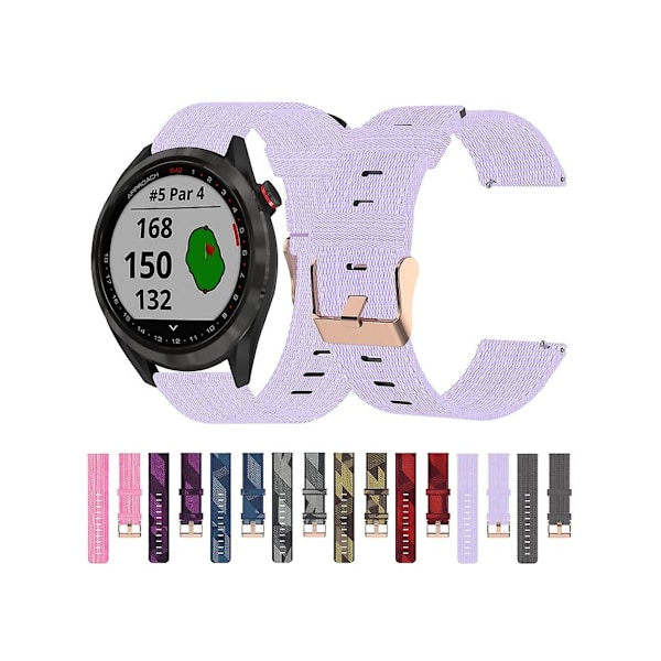 Rem för Garmin Approach S40 20 mm blå nylon klockarmband
