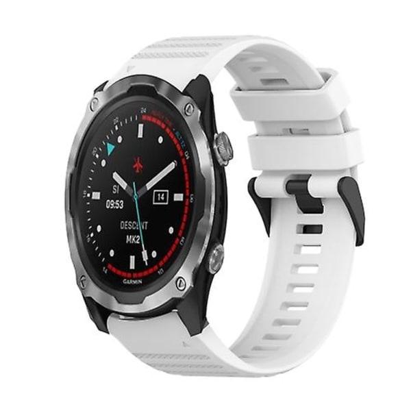 For Garmin Descent Mk 2 26 mm horisontal tekstur silikonklokkerem med fjerningsverktøy White