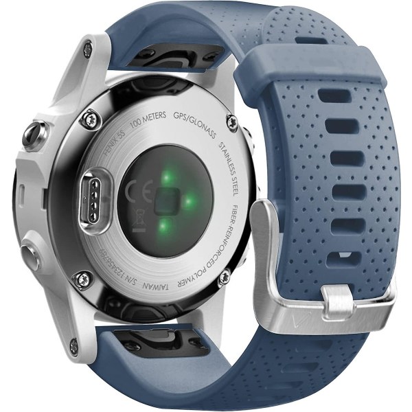Ersättningsrem för Fenix ​​5s Plus/fenix 6s Pro/fenix 7s/d2 Delta S Smartwatch (silver Spänne-mörkblå) Slate
