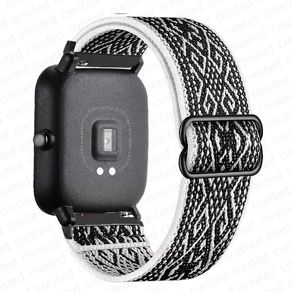 20mm/22mm band för Amazfit Gts 4//2/2e/3/gts2 Mini/gtr 4/3/ pro/gtr2/47mm/stratos Nylon Elastiskt watch Amazfit bipsband Bohemia balck 22mm