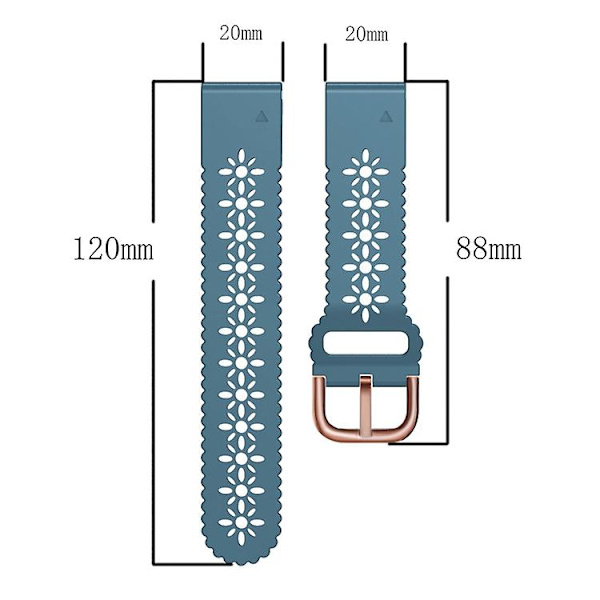 För Garmin Fenix ​​5s 20mm Lady's Silicone Watch Band med spetsstans Grey