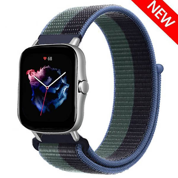 20 mm 22 mm watch för Amazfit Gts/2/2e/4/3/mini Gtr 4/2/3/ pro 47 mm Stratos 3 nylon Pulseira Correa Amazfit bipsband Blue-Moss Green 22mm