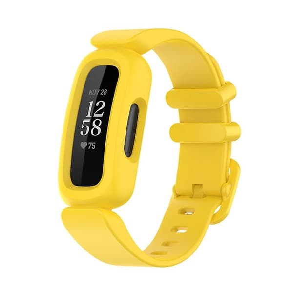 För Fitbit Ace 3 Silicone Integrated Watch Band Yellow