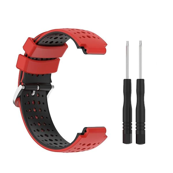 För Garmin Forerunner 235 Lite Silicone Sports Watch Red-Black