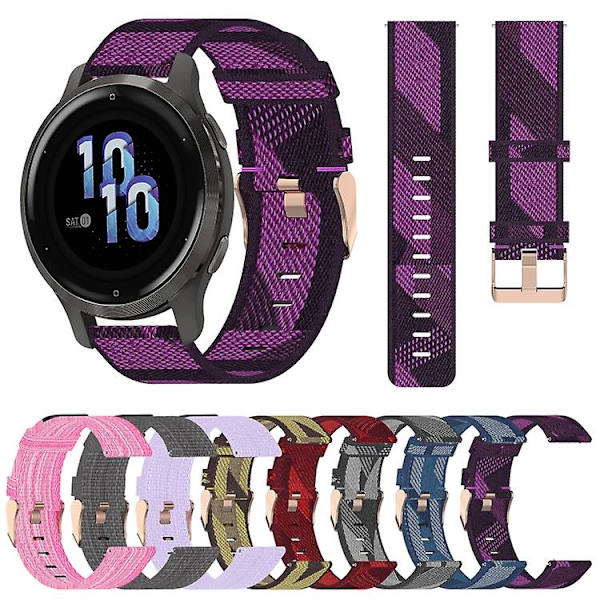 Til Garmin Venu 2s 18mm nylonvævet urrem Red