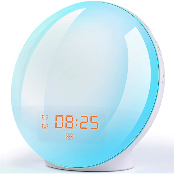 Väckarklocka Sunrise Alarm Clock Wake Up Light 7 Färgers Atmosfärslampa