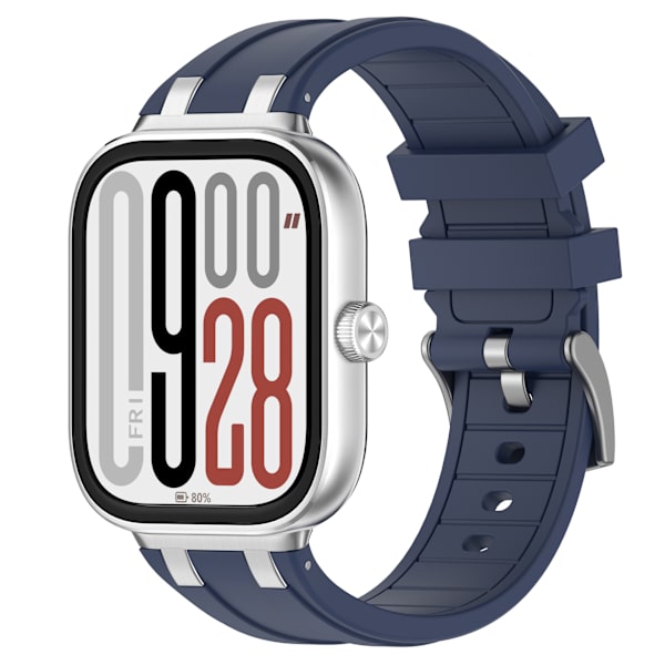 Stropp for Xiaomi Band 9 Pro/Band 8 Pro Solid Farge Silikonstropp (Mørkeblå)