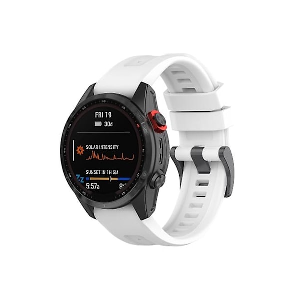 Rem til Garmin Fenix 7X Quick Release Silikonurrem Hvid