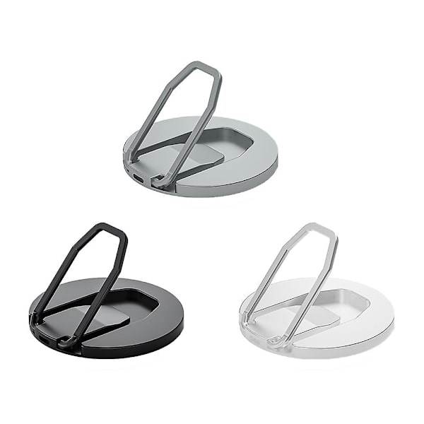 Universell CD-mönster Metall Mobiltelefon Trådlös laddare Ringhållare 360∼Rotation Finger Ring Stativ Grey
