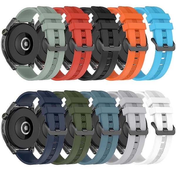 Til Garmin Garminmove Style 20 mm konkav stribet Slicone urbånd White