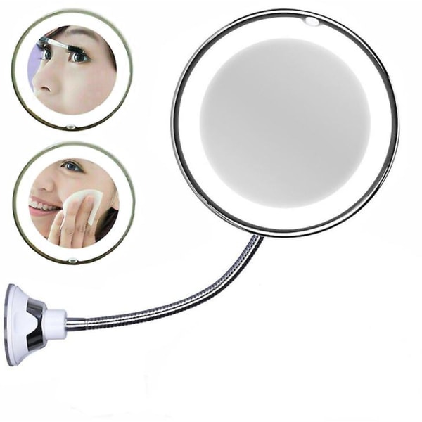 10x suurentava meikkipeili LED-valolla My Flexible Mirror taivutettava