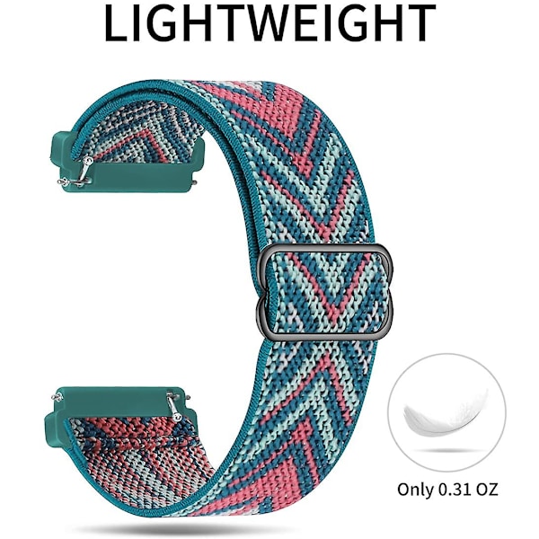 20 mm 22 mm bånd til Samsung Galaxy Watch 4/classic/3/5/pro/active 2 Gear S3 Elastic Nylon Loop Huawei Watch Gt 2 2e 3 Pro Strap Bohemia color 22mm