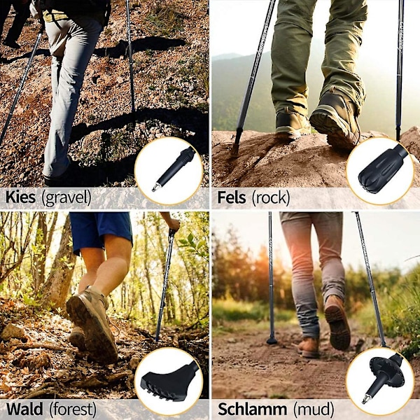 2stk trekkingstaver Sammenleggbare turstaver - trekkingstaver