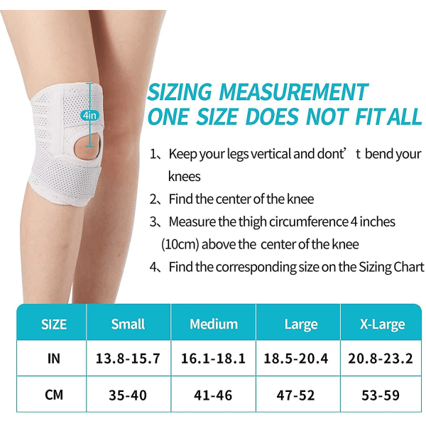 Polvituki sivustabiloittimilla lievittää nivelkiven repeytymistä polvikipua Acl Mcl -niveltulehdus, nivelkipujen lievitys, hengittävä säädettävä polvituki, joka sopii White L Left