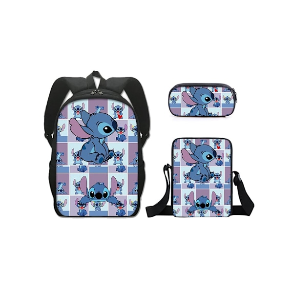 Stitch Student Ryggsäck Tredelad Set 16 Tum