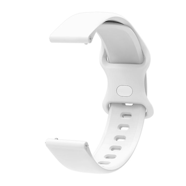 20 mm för Garmin Venu / Samsung Galaxy Watch Active 2 Universal Inner Back Spänne Perforering Silikon Watch Band White