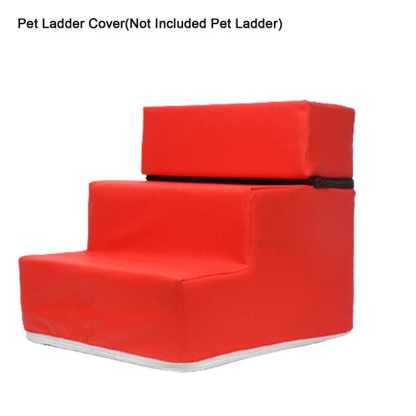 Stigebetræk til kæledyr aftageligt, komfortabelt imiteret læder Skridsikret hunderampetrappe etui til hvalp Red 1
