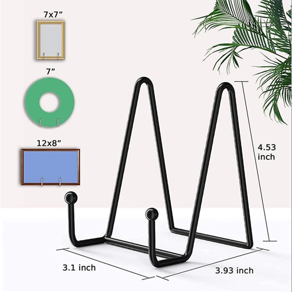 Tallriksställ för display, Qucyy 4st 4,5 tums display för tallrikhållare i svart järn