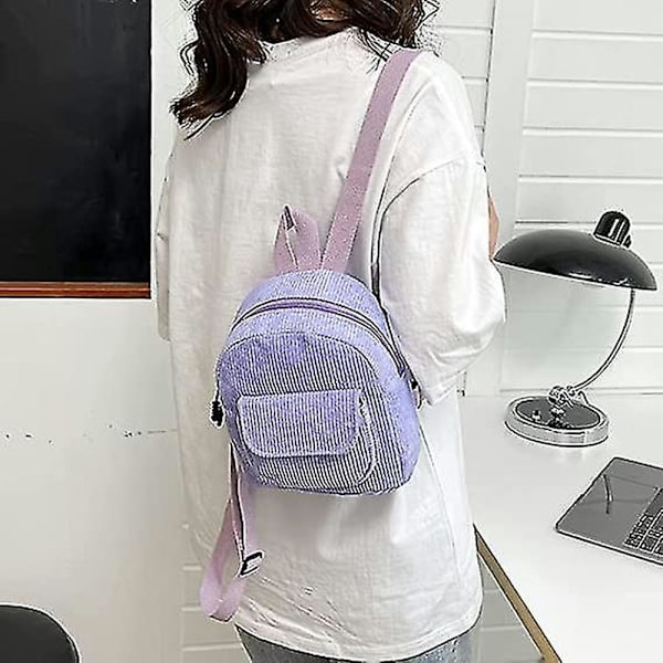 Kvinnors Mini Ryggsäck Sladd Student Flickor Bokväskor Retro Resväskor (d-8d) purple