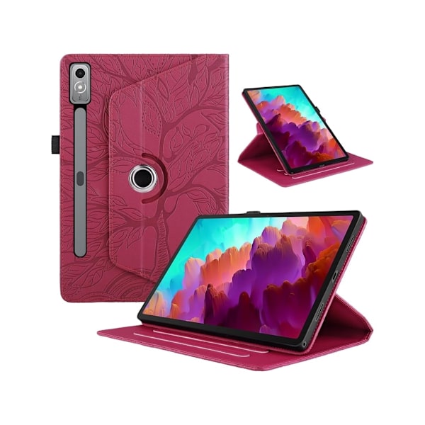 Skyddsfodral för Lenovo Tab P12 12.7 tum 2023, 360 graders rotation Röd