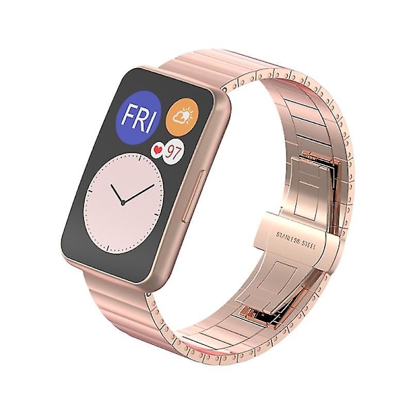 Rostfritt stål armband handledsrem armband klockarmband för-huawei Watch Fit Watch Rose Gold