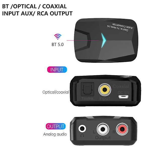 Digital til analog adapter DC 5v TV 5.0 optisk