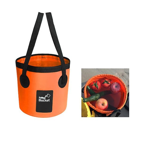 Sammenleggbar Campingbøtte Pot Sammenleggbar Vask Kum Vaskbøtte Vask Kum Camping Vann Pot Bag Container Bilfiske Fotturer Orange