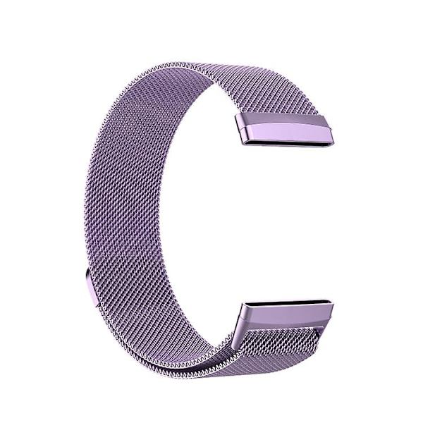 För Fitbit Versa 4 Milanese Magnetisk Metallvävd Klockarmband OLS Light Purple