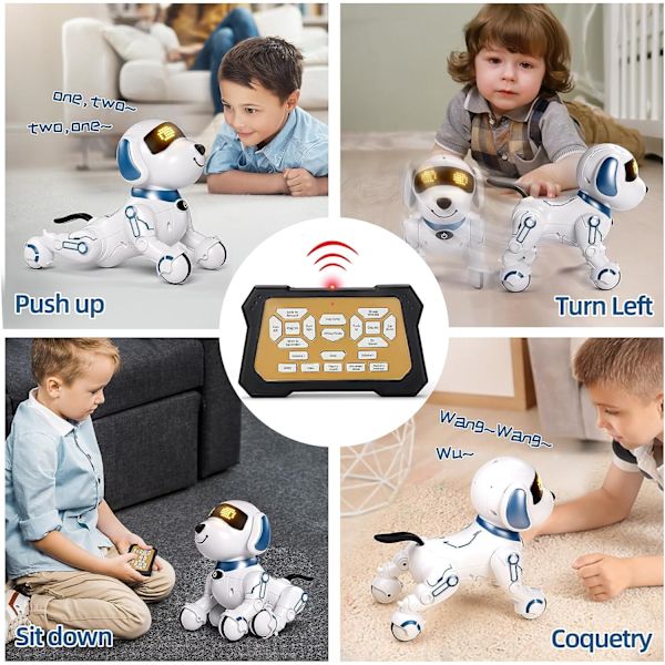 Fjärrstyrd robot hund leksak programmerbar smart interaktiv robot leksaker för pojkar flickor