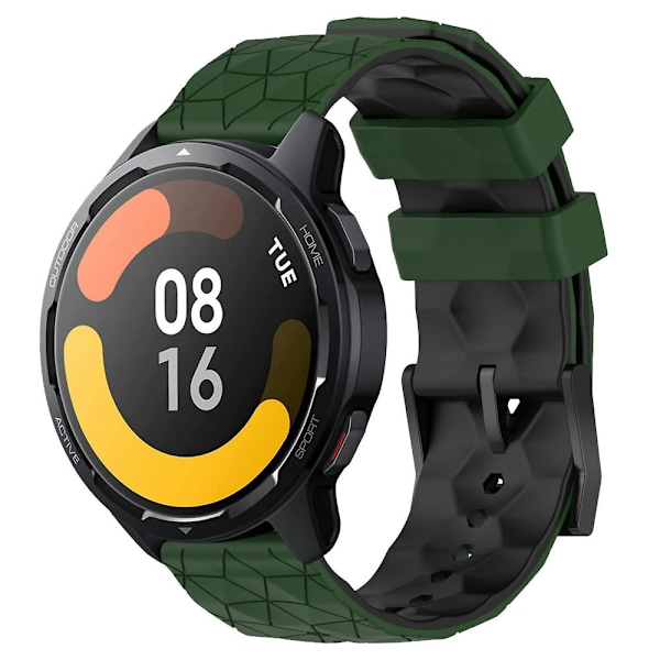 Tvåfärgad silikonklocka för Xiaomi MI Watch S1 Active Armygreen Black