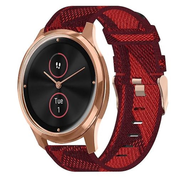 For Garminmove Luxe 20 mm nylon vevd klokkerem Red