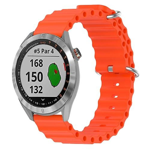 Til Garmin Approach S40 20mm Ocean Style Silikone ensfarvet urbånd Orange