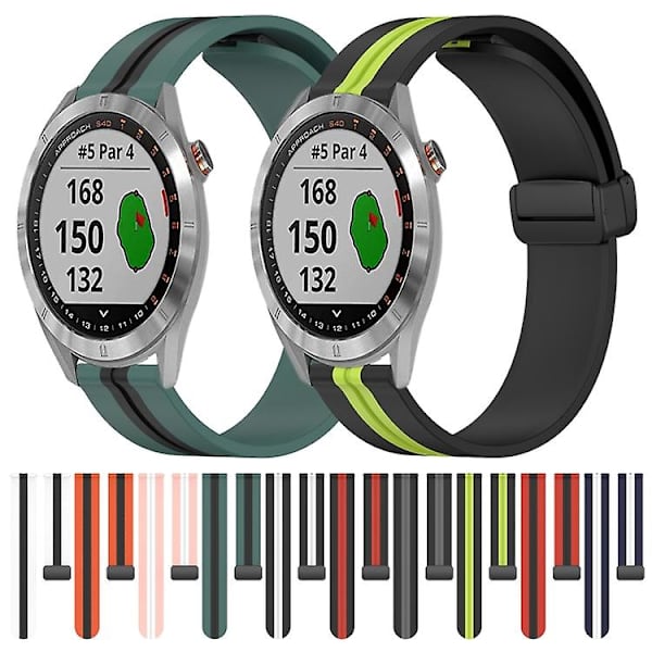 Til Garmin Approach S40 20 mm foldemagnetisk lås Silikone urrem Orange-Black