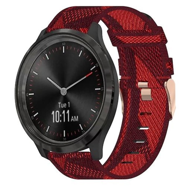 For Garminmove 3 20mm nylon vevd klokkerem Red