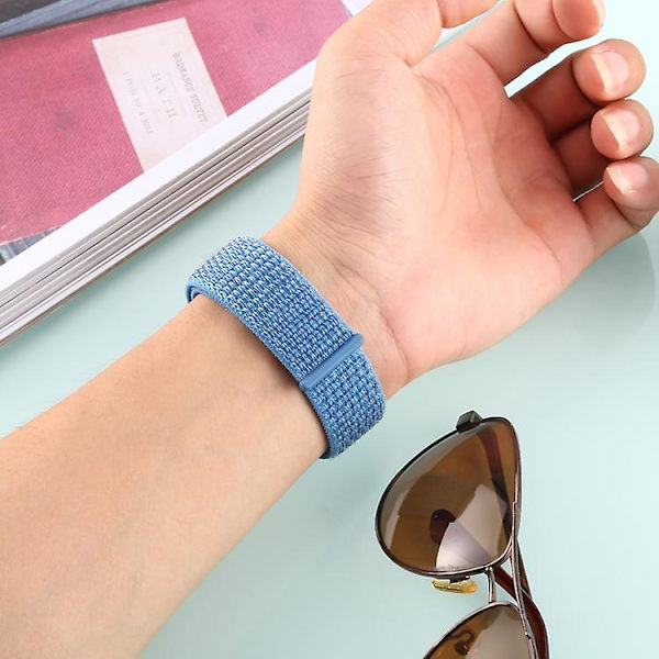 Fitbit Versa / Versa 2 nylon , jossa on koukku ja silmukkakiinnitys Blue