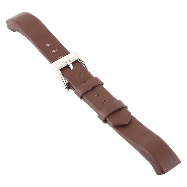 Smart Watch Shiny Leather Watch Band til Fitbit Alta Coffee