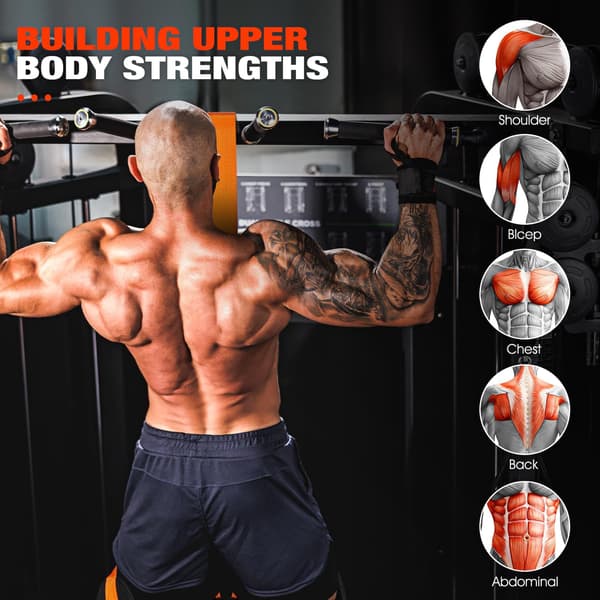 Justerbart motstandsbånd for pull-ups, støttebelte for styrketrening (150Lbs/oransje)