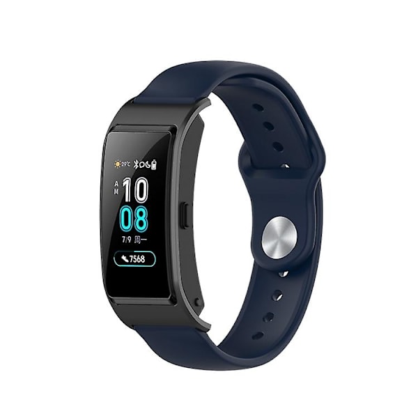 Til Garmin Vivomove 3s / 4s 18 mm omvendt spænde silikone urbånd Navy Blue