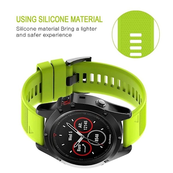 For Garmin Fenix ​​6s 20 mm silikonklokkerem Amygreen