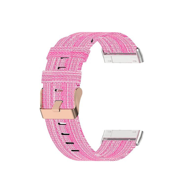 Til Fitbit Versa 4 / Sense 2 Universal Nylon Vævet Canvas Urrem VCU Pink